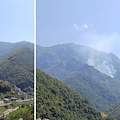 Maiori, incendio in località Ponticchio: la zona è impervia e occorrono i mezzi aerei /FOTO