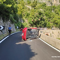 Maiori, si ribalta una Fiat 500. Illesi gli occupanti [FOTO]