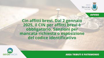 Dal 2 gennaio 2025 il CIN per affitti brevi è obbligatorio. Sanzioni per mancata richiesta o esposizione del codice identificativo