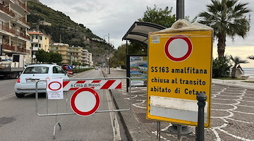 Lavori a Cetara: oggi Statale Amalfitana chiusa al transito