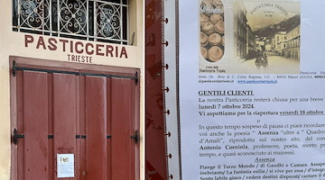 Maiori, la Pasticceria Trieste chiude per 10 giorni e fa un omaggio al poeta Antonio Corniola