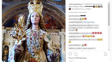 Riti religiosi e moda italiana: l'omaggio di Stefano Gabbana a Santa Maria a mare su Instagram