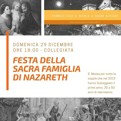 Maiori News Festa Della Sacra Famiglia Di Nazareth A Maiori Una Messa Per Le Coppie Sposate