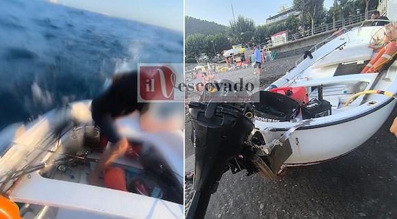Maiori, sfiorata tragedia in mare: motoscafo sperona piccola imbarcazione. Due giovani in ospedale